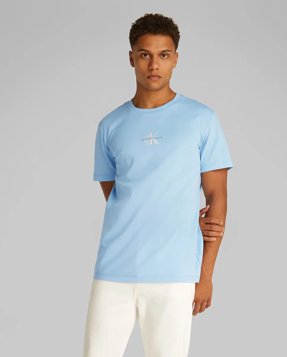 

Мужская футболка с короткими рукавами и логотипом Calvin Klein Jeans, голубой