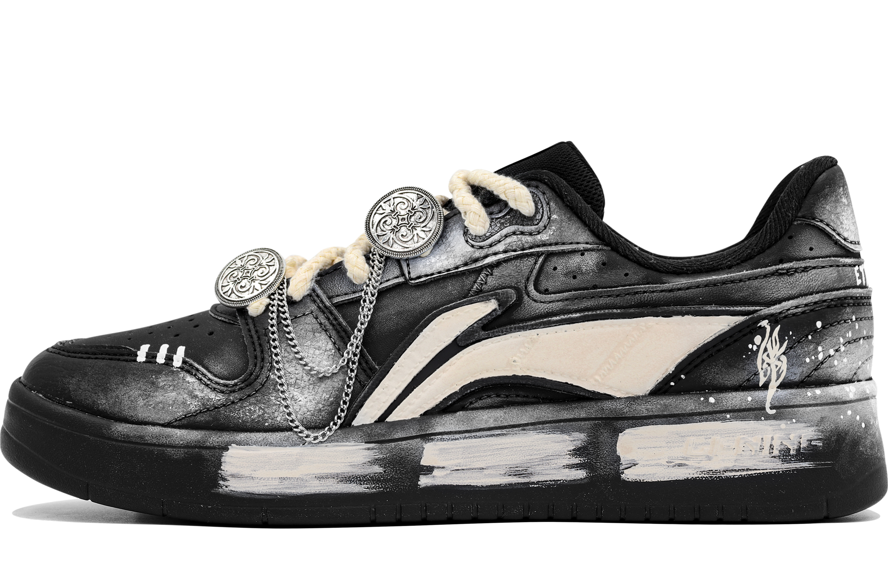 

LINING Кроссовки для скейтбординга мужские, низкие, черно-белые