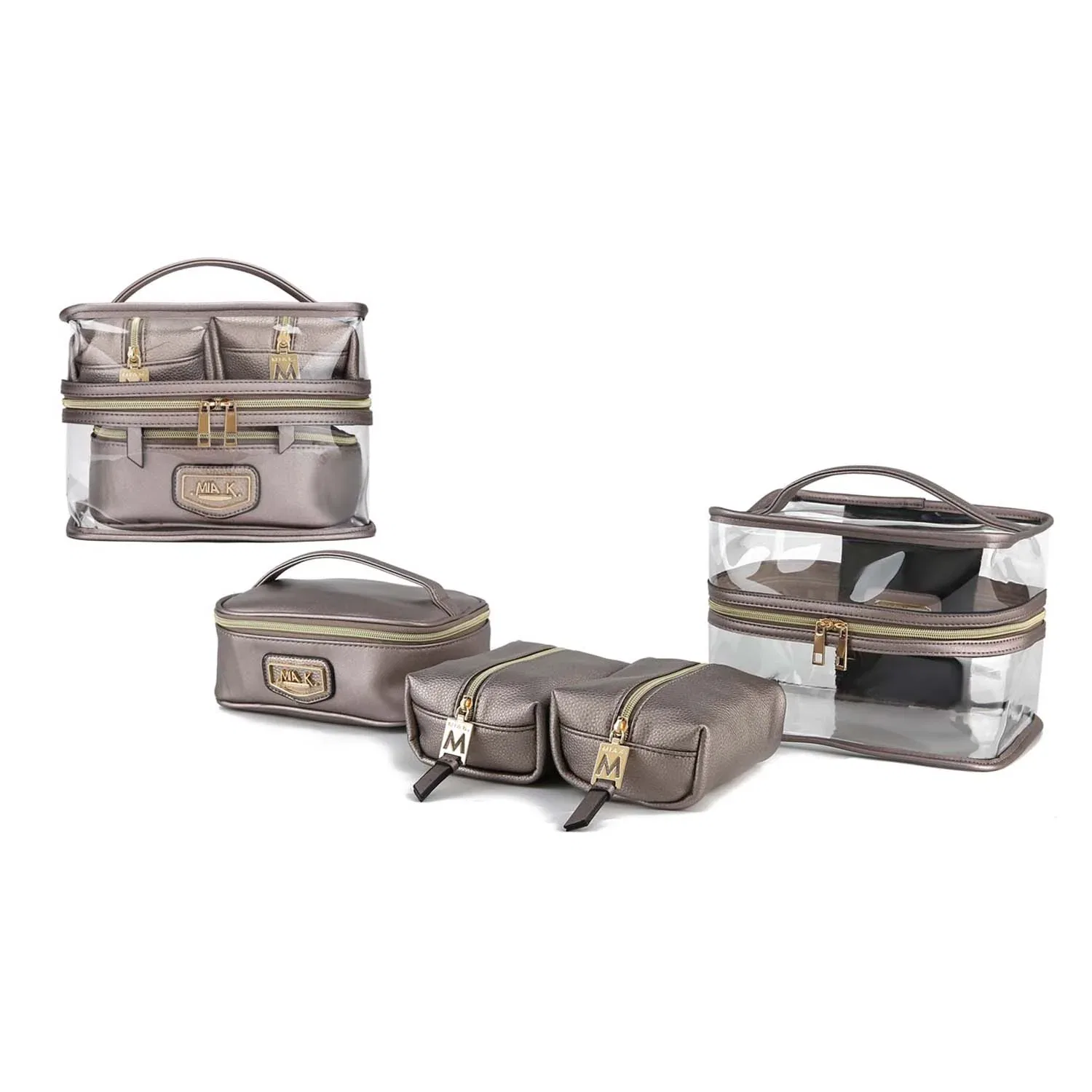 Набор прозрачных косметичек Emma от Mia K MKF Collection By Mia K, Pewter