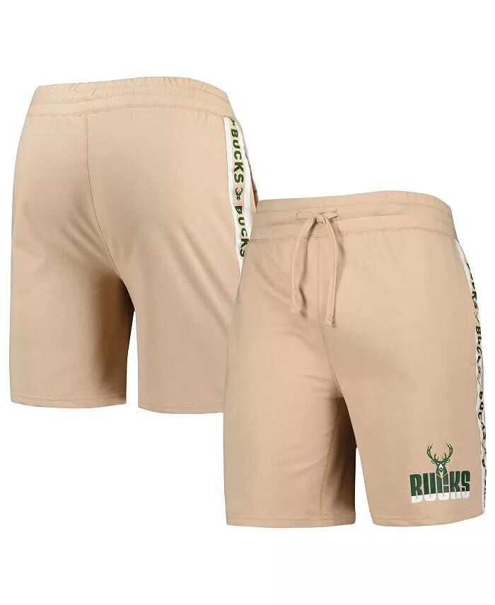 

Мужские шорты Milwaukee Bucks Team Stripe цвета загара Concepts Sport
