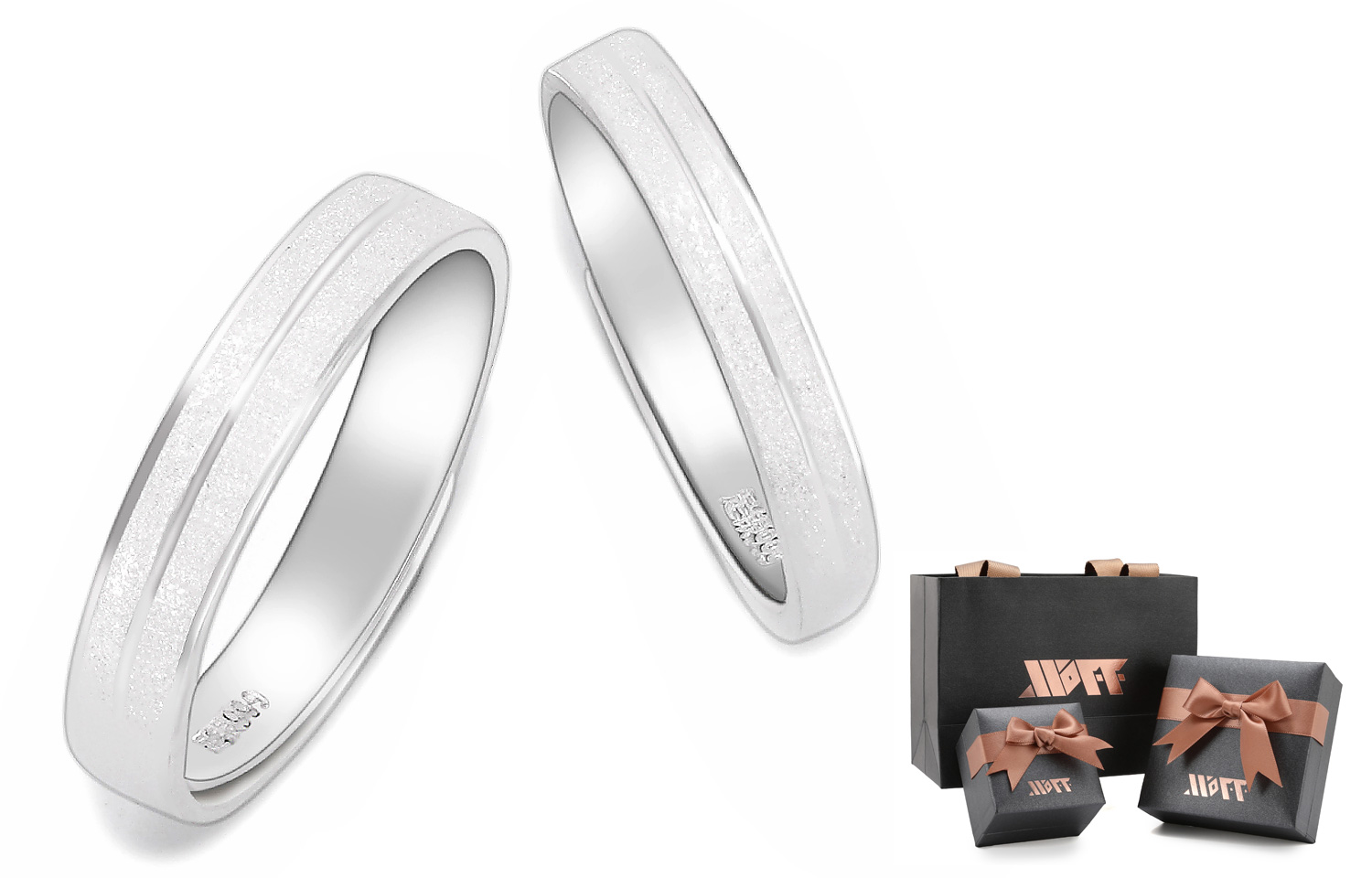 

Кольцо из серебра 999 пробы унисекс серебристо-белое XXOFF, серебряныйy-белый - a pair