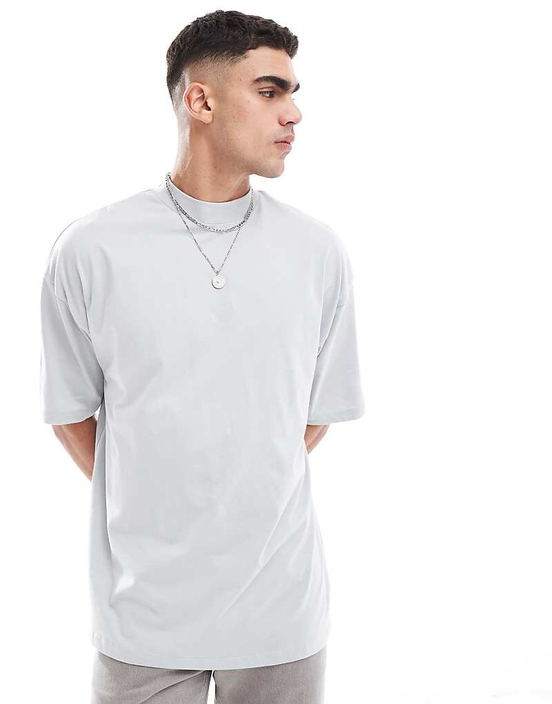 

Серая футболка оверсайз с высоким воротником ASOS DESIGN Essential