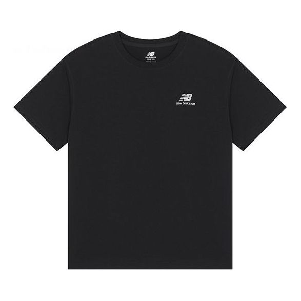 

Футболка New Balance Logo Embroidered Knit Round Neck Short Sleeve Black T-Shirt, черный