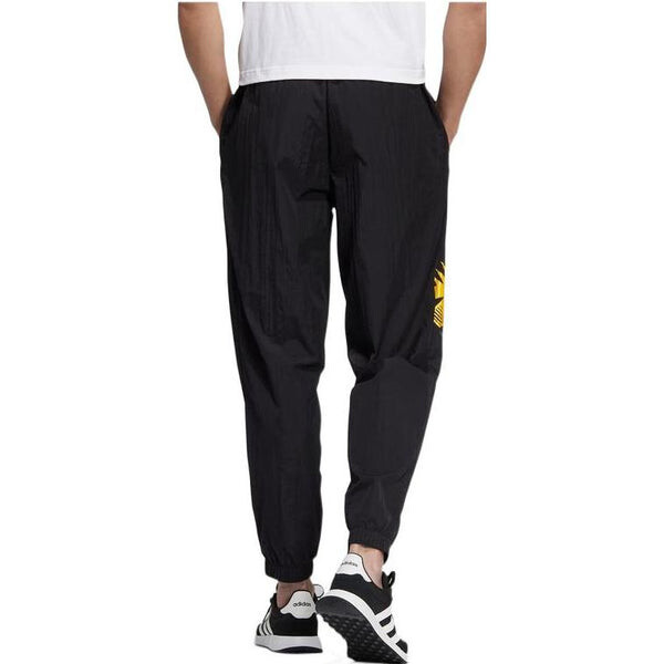 Спортивные штаны Men's adidas neo Basketball Series Alphabet Printing Lacing Bundle Feet Sports Pants/Trousers/Joggers Black, черный — фото 3