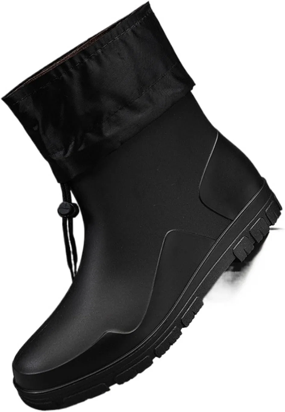 Мужские резиновые сапоги Wellies, закрытые, водонепроницаемые, средней высоты, нескользящие, на шнуровке, для работы в саду L6NqIAG, Black