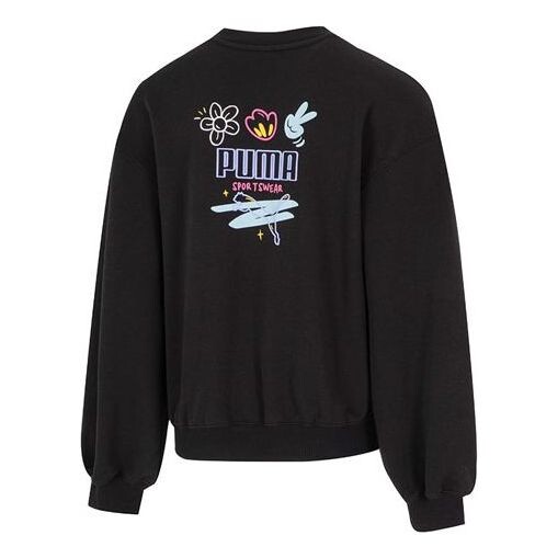 

Свитер graphic sweatshirt 'black' Puma, черный