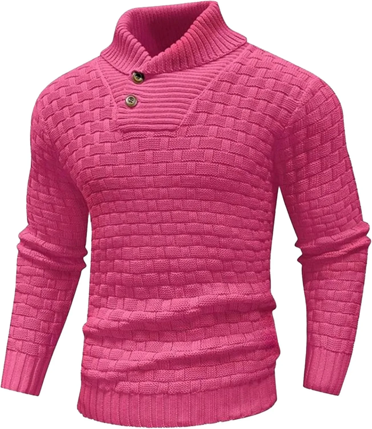 

Мужской свитер с шалью Slim Fit Casual Button Cable Knit DGHM-JLMY