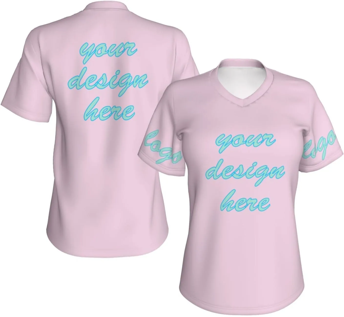 Футболка женская Custom Shirt с V-образным вырезом, влагоотводящая — фото 3