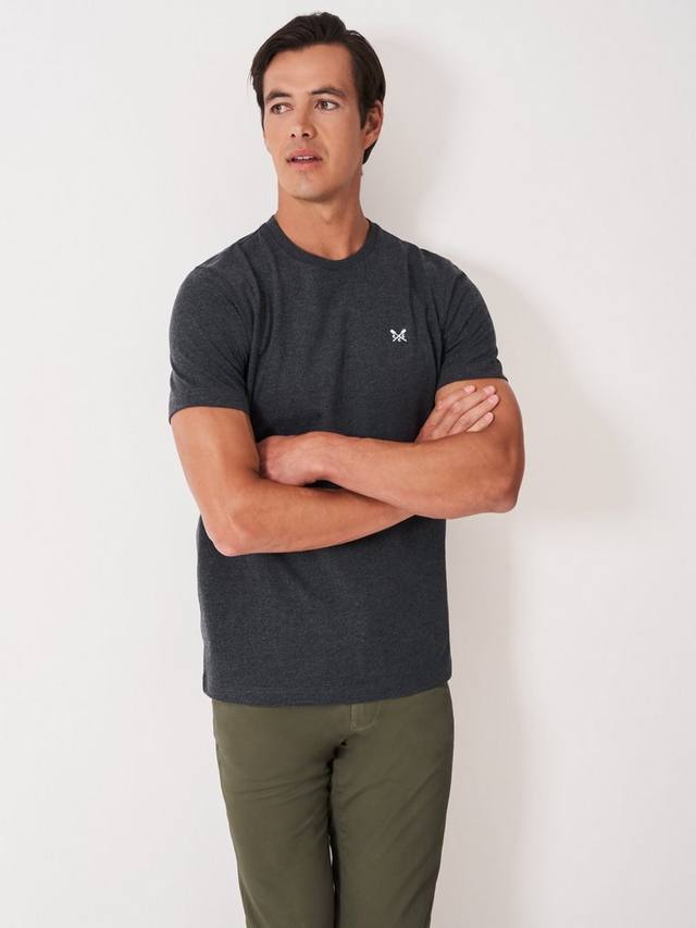 

Хлопковая футболка с круглым вырезом Crew Clothing, Graphite Grey