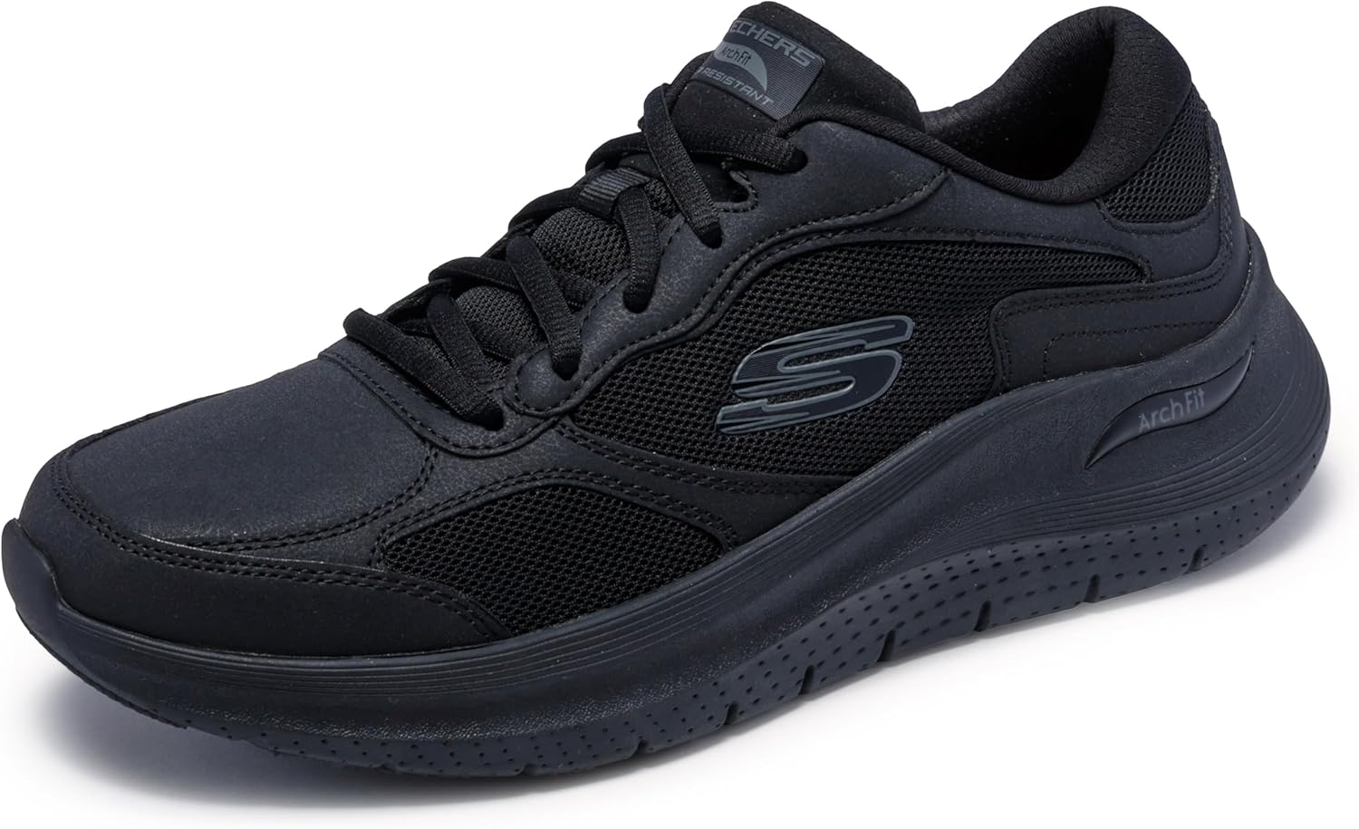 

Кроссовки для мужчин Skechers Work: Arch Fit 2.0 с шнуровкой и противоскользящей подошвой, черный