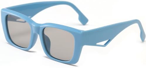 

Квадратные солнцезащитные очки-гелевые очка для женщин, ретро-классические зеленые и оранжевые оттенки, защита от УФ-излучения UV400, мужские солнцезащитные очки MTZJH, Blue Grey