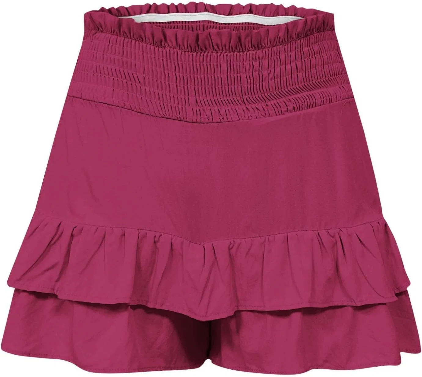 Шорты женские спортивные с высокой талией и рюшами, Generic, A04_hot Pink — фото 3