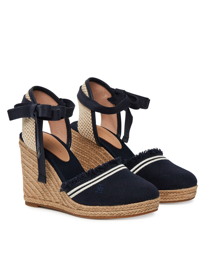 Эспадрильи Fringe Canvas High Wedge FW0FW08878 Tommy Hilfiger, синий — фото 2