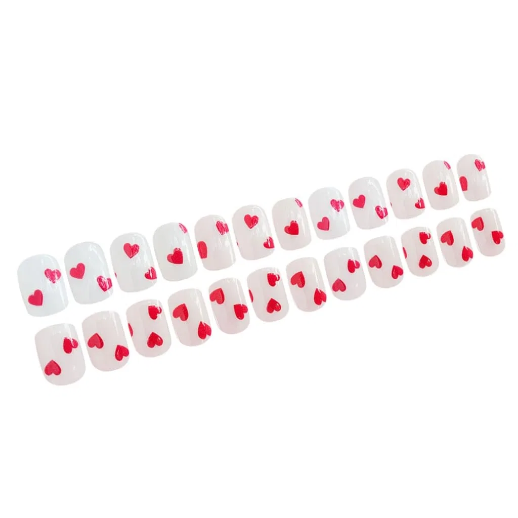 Накладные ногти «Valentine's Day» с сердечками от XAGMODSHN Xagmodshn — фото 3