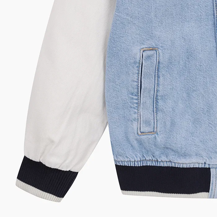 Детская джинсовая бейсбольная куртка синяя от Benetton Kids — фото 4