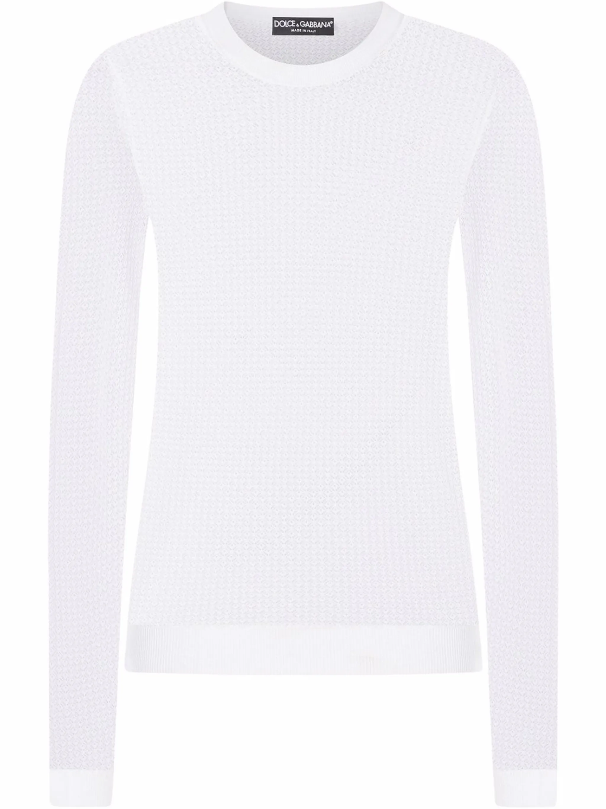 

Полупрозрачный топ с кружевом Dolce & Gabbana, белый