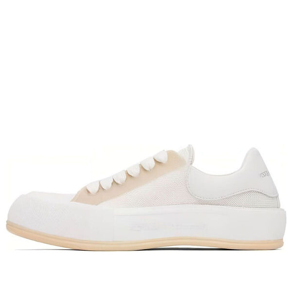 

Кроссовки deck lace up sneakers 'white beige' Alexander Mcqueen, белый