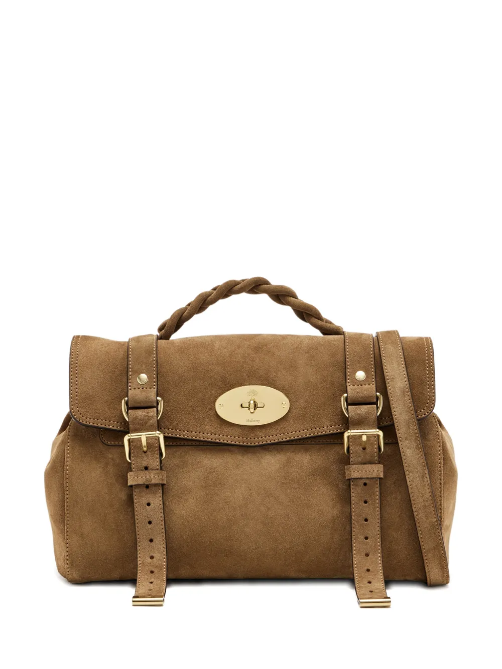 

Сумка-тоут Alexa с плетенным узором Mulberry, коричневый