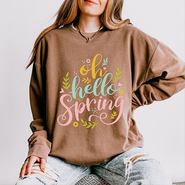 

Легкий свитшот Oh hello spring с эффектом гаража Simply Sage Market, Espresso, Зеленый, Легкий свитшот Oh hello spring с эффектом гаража Simply Sage Market, Espresso