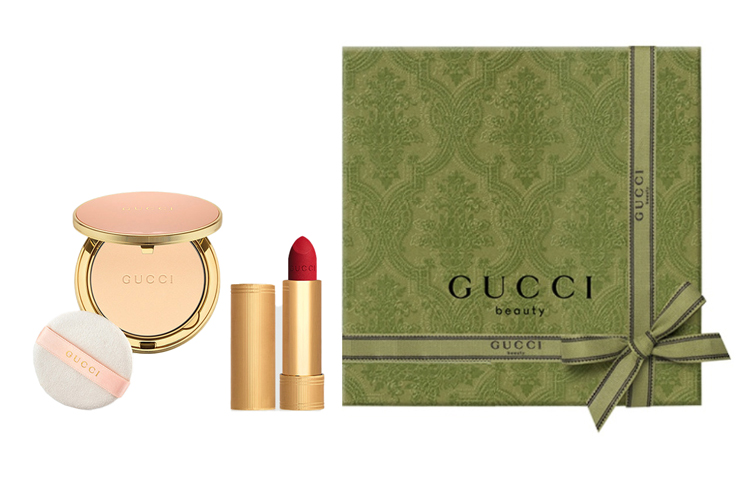Набор для макияжа Cloud Mist Radiance Lipstick Makeup Set, состоящий из двух частей: пудры Soft Focus Powder и бархатной помады Velvet Lipstick Gucci, soft focus gloss powder #00 10g+velvet mist lipstick #25 3.5g — фото 4