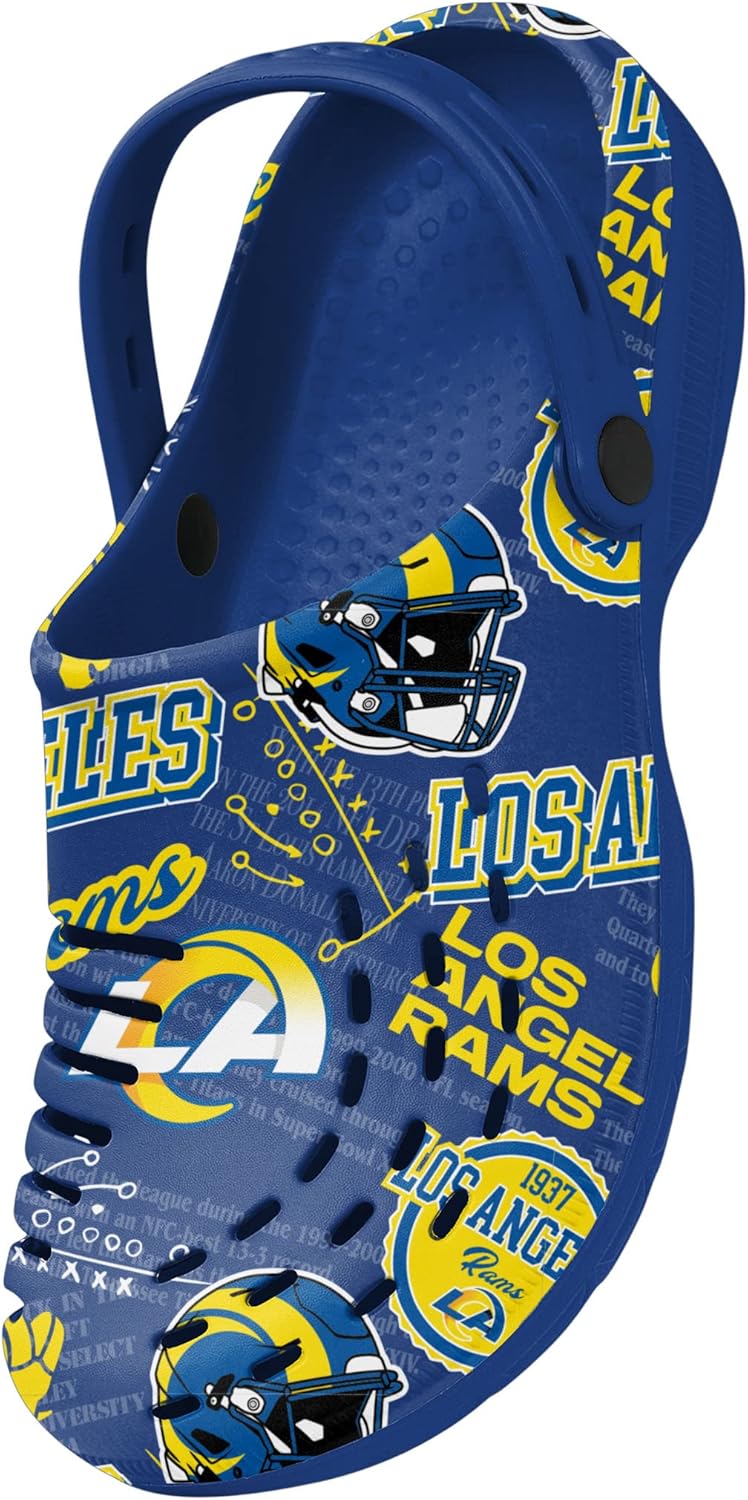 Сабо с ремешком FOCO Arizona Cardinals NFL для мужчин с историческим принтом, Los Angeles Rams Historic Print With Strap — фото 3