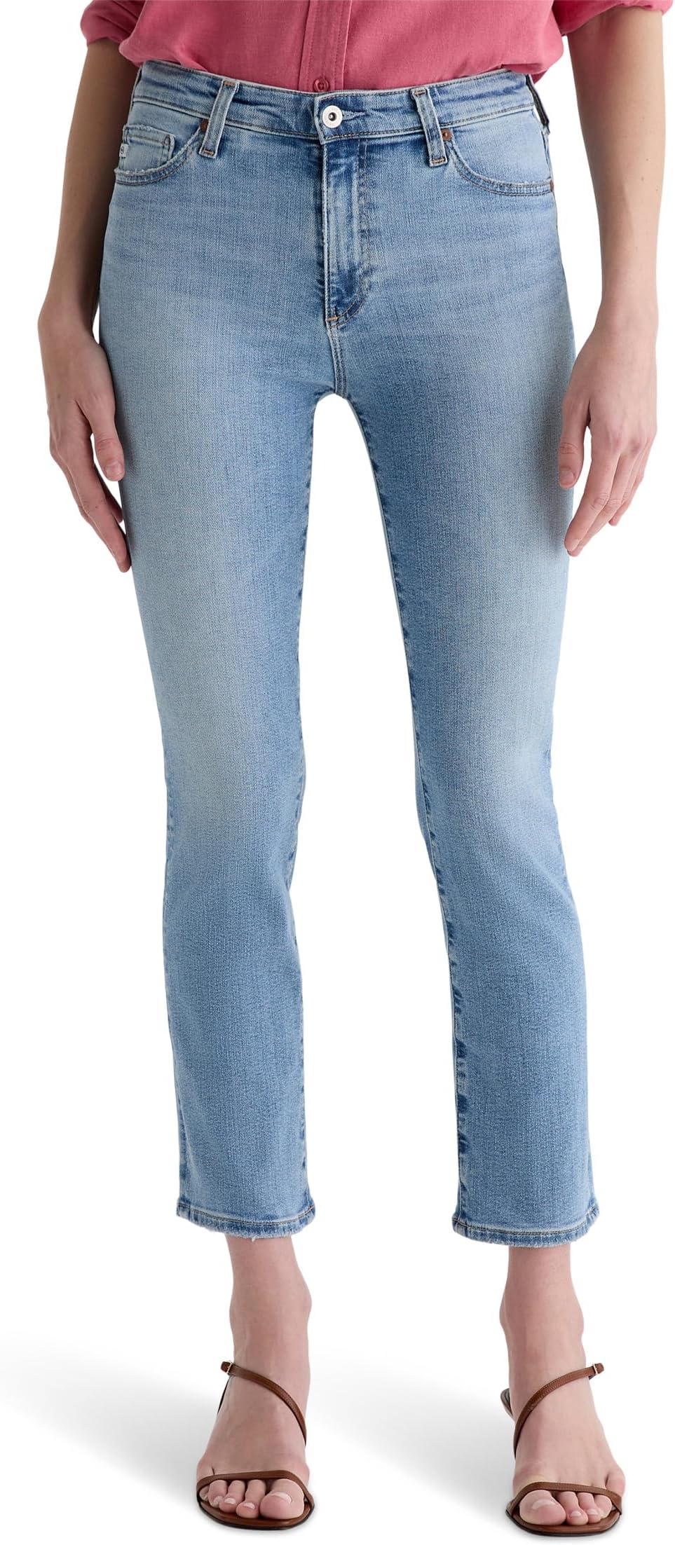 

Джинсы AG Jeans Mari Mid-Rise Slim Straight Crop Jeans in Marina Blue, Marina Blue