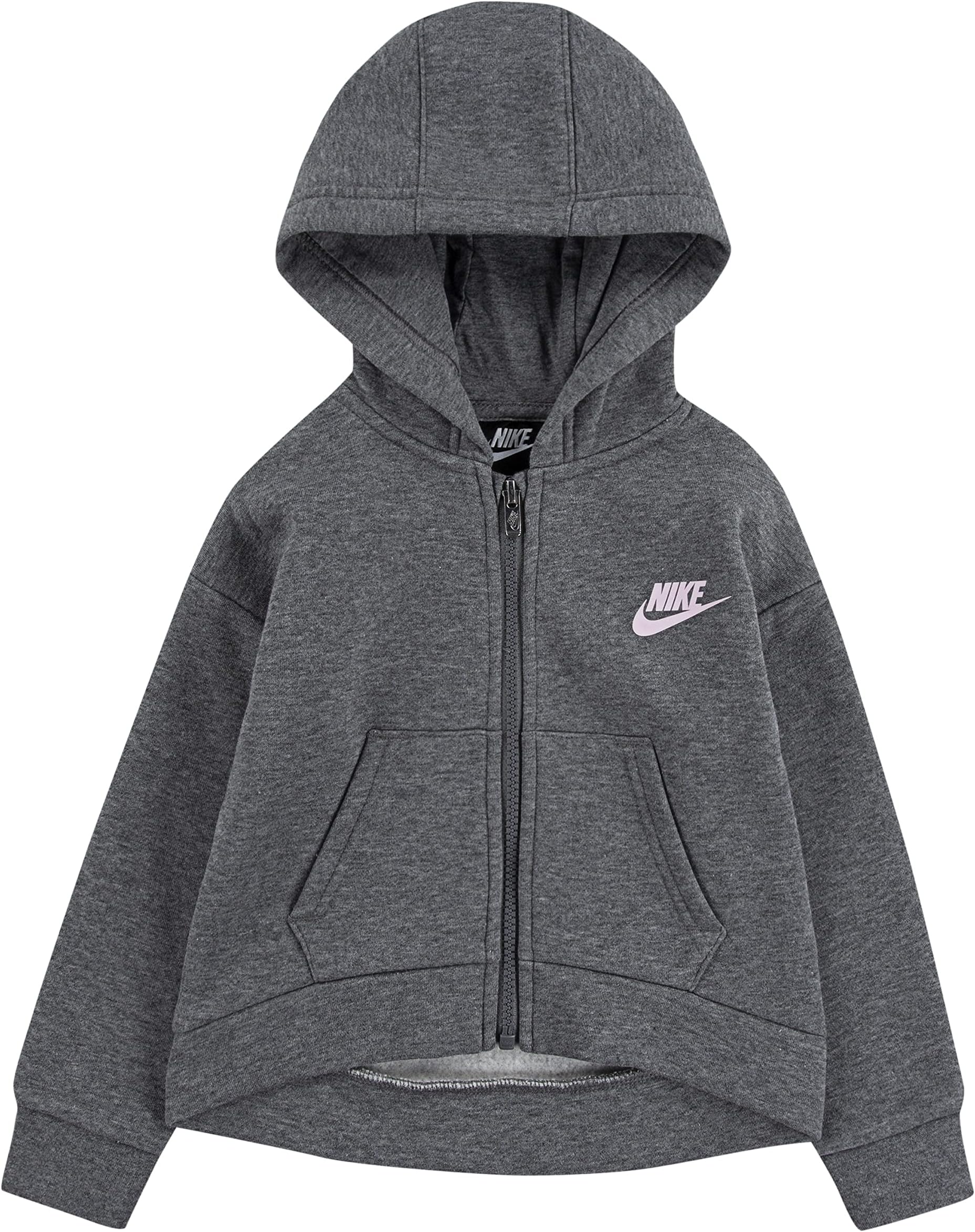 

Худи Nike Club Fleece Hi Low Full Zip Hoodie, цвет Carbon Heather