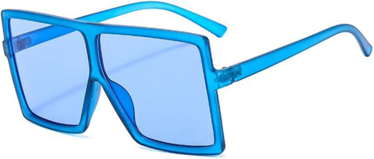 

Квадратные солнцезащитные очки большого размера для женщин и мужчин, ультралегкие, модные, с плоской верхней частью, большие солнцезащитные очки Kyiduo, Navy Blue Frame-blue Lens