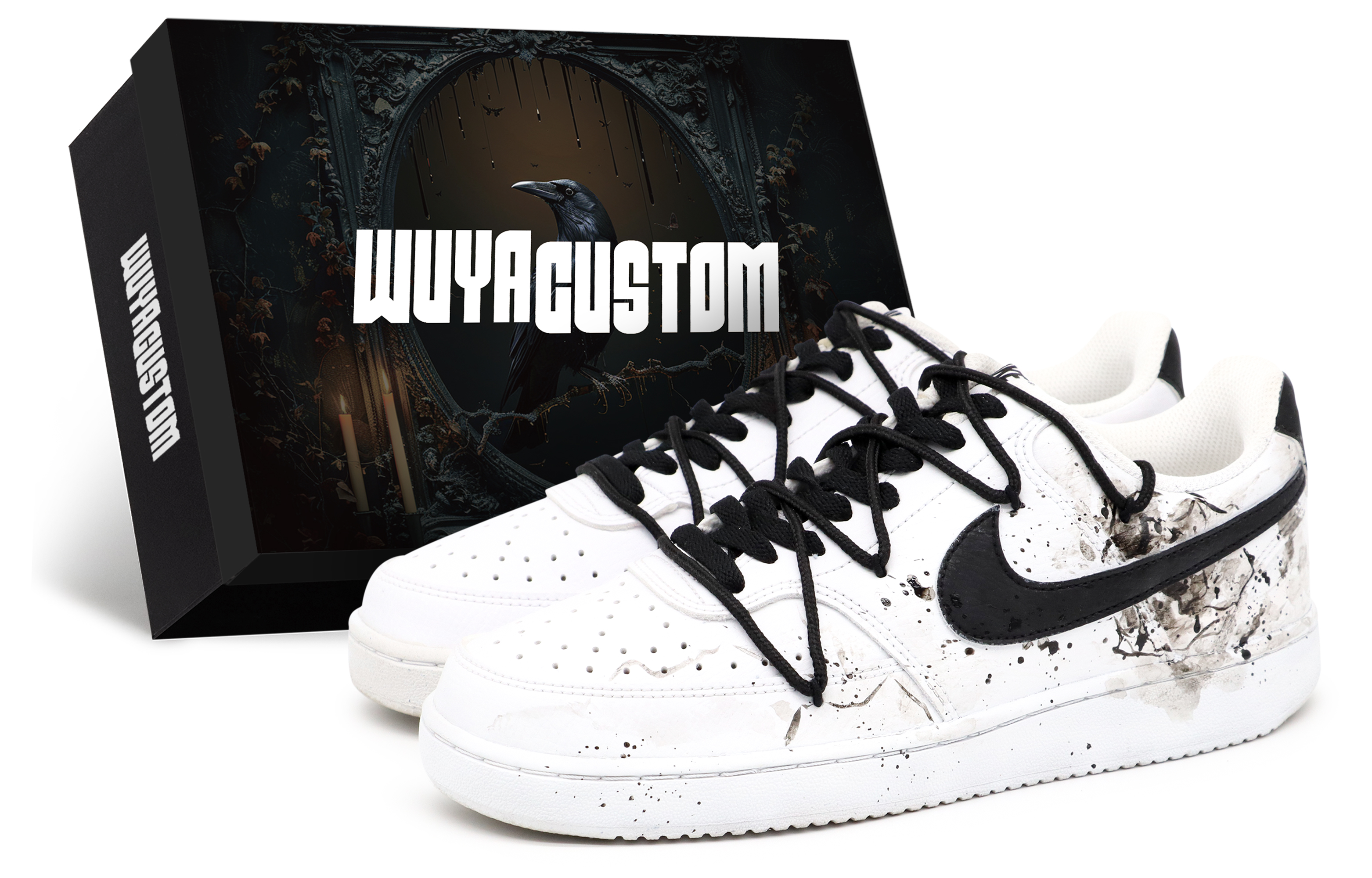 

Nike Кроссовки для скейтбординга Court Vision 1, мужские, низкие, белые/черные