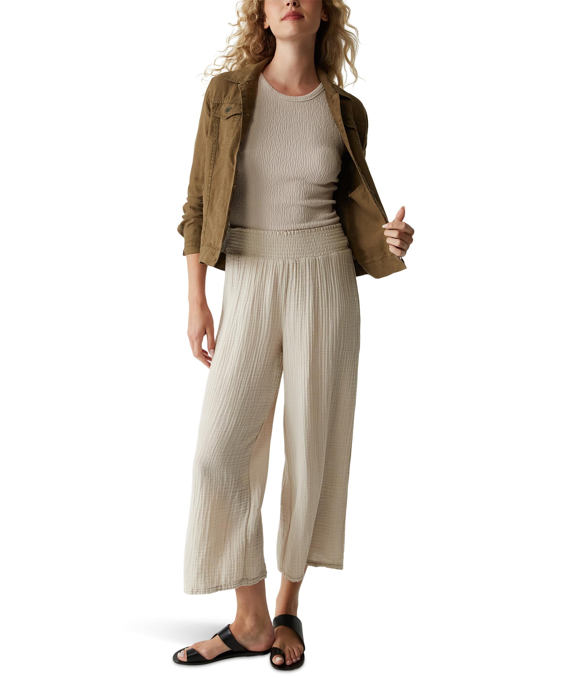 

Брюки Michael Stars Medina Smocked Waist Cropped Pants, цвет Cement
