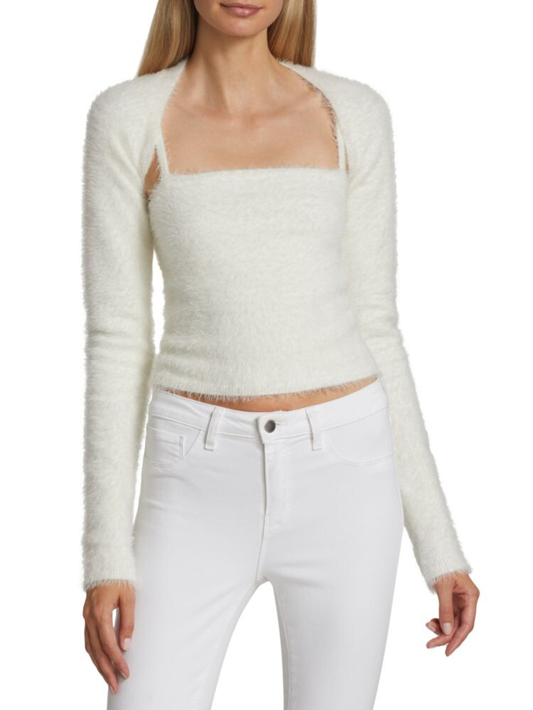 

Укороченный топ Luetta Alice + Olivia, цвет Soft White