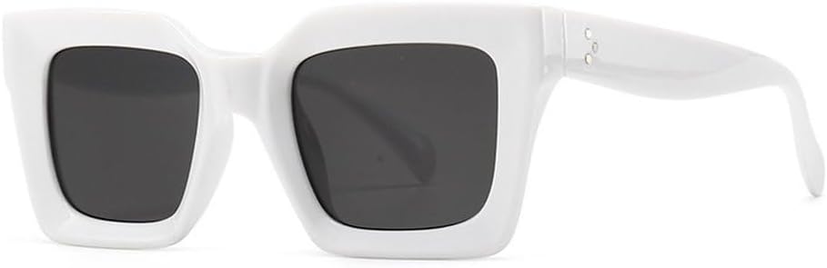 

Ретро-солнцезащитные очки «кошачий глаз» для женщин, модные сине-фиолетовые квадратные солнцезащитные очки для мужчин и женщин, защита от УФ-излучения UV400, очки для маникюра SKFGNX, White Gray