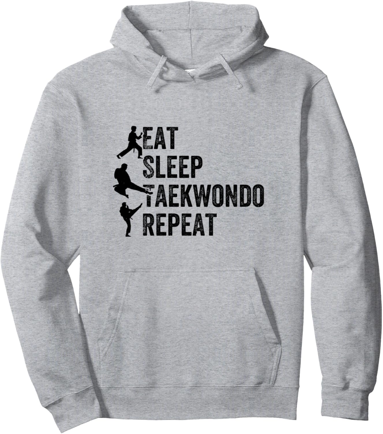 

Тхэквондо - Ешь, спи, повторяй тхэквондо. Худи Taekwondo Fighter Taekwondo Martial Arts, серый