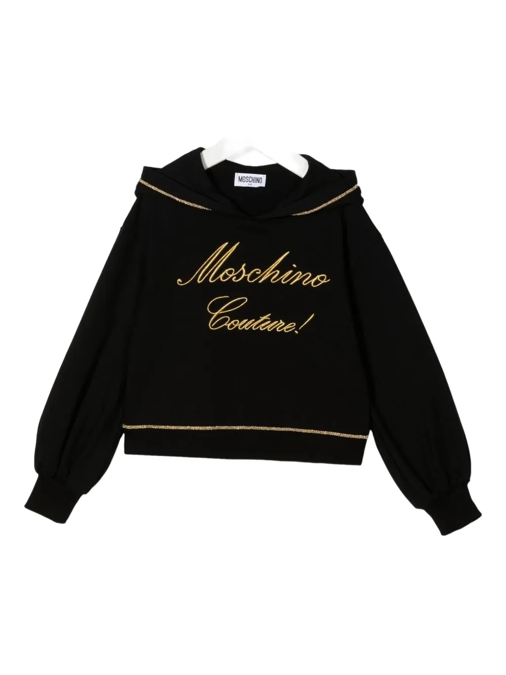

Толстовка с капюшоном и вышитыми деталями Moschino Kids, черный