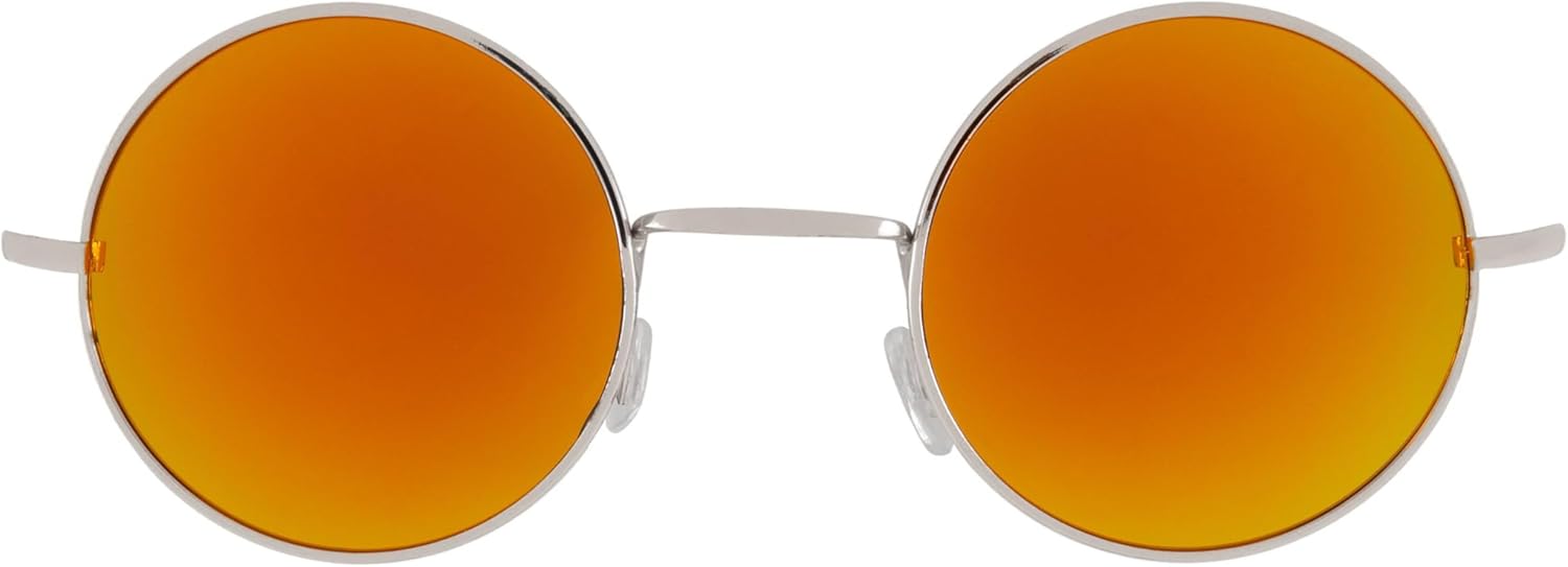 

Круглые солнцезащитные очки OWL в металлической оправе, в стиле хиппи, с защитой от УФ-излучения UV400, поликарбонатные линзы, очки Джона Леннона для мужчин и женщин, Red Mirror Lens / Silver