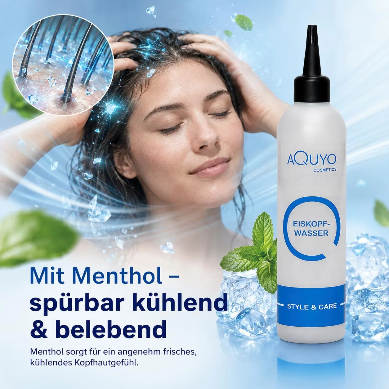 Охлаждающий тоник для кожи головы Ice Water Hair Water с ментолом ‎Aquyo Cosmetics — фото 4