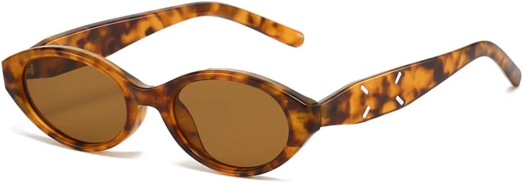 

Солнцезащитные очки «кошачий глаз» в маленькой оправе для женщин и мужчин, винтажные, панк, роскошные, популярные, сексуальные, с защитой от УФ-излучения UV400 HHZZYVY, Leopard Tea