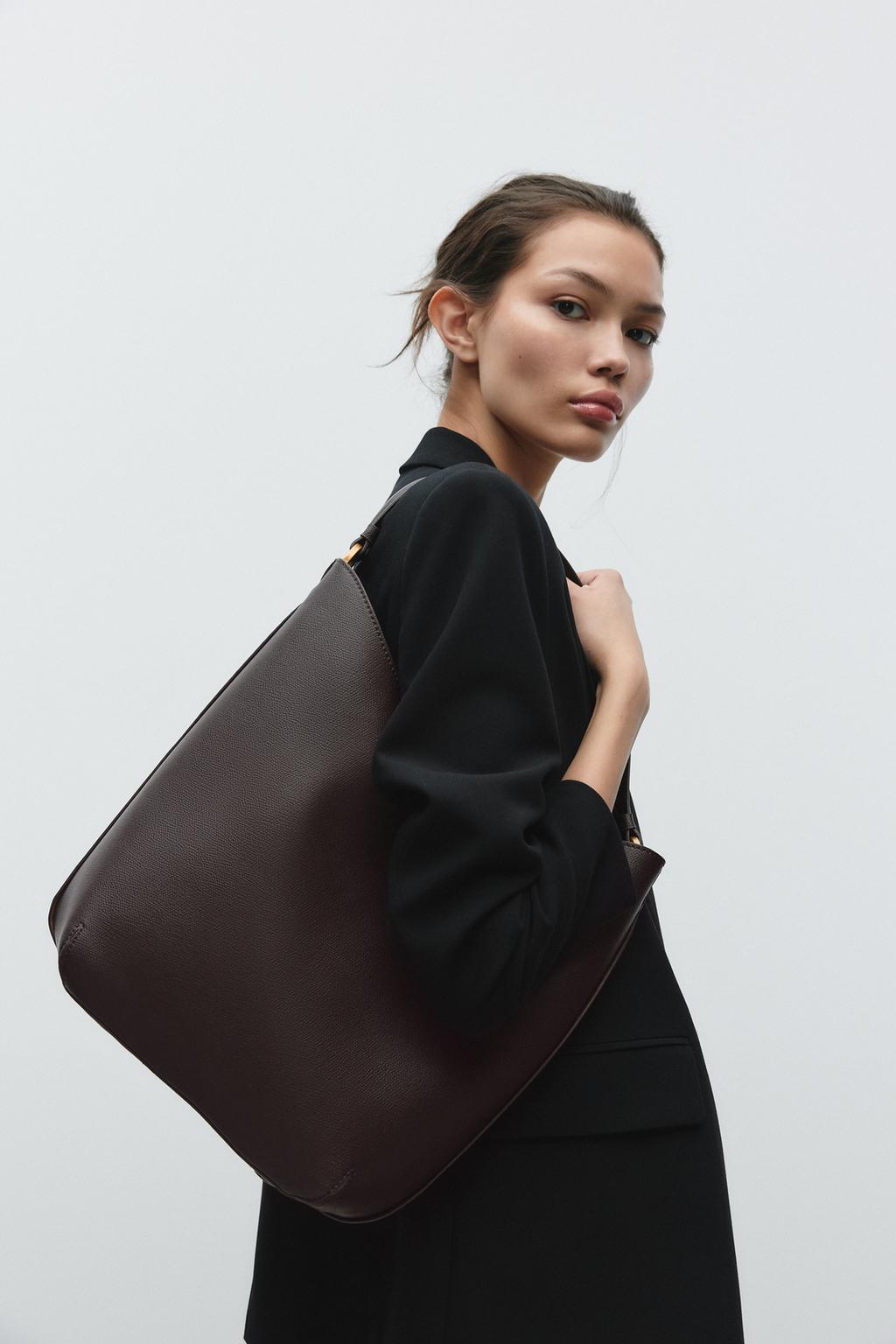 

Детализированная сумка через плечо ZARA, коричневый