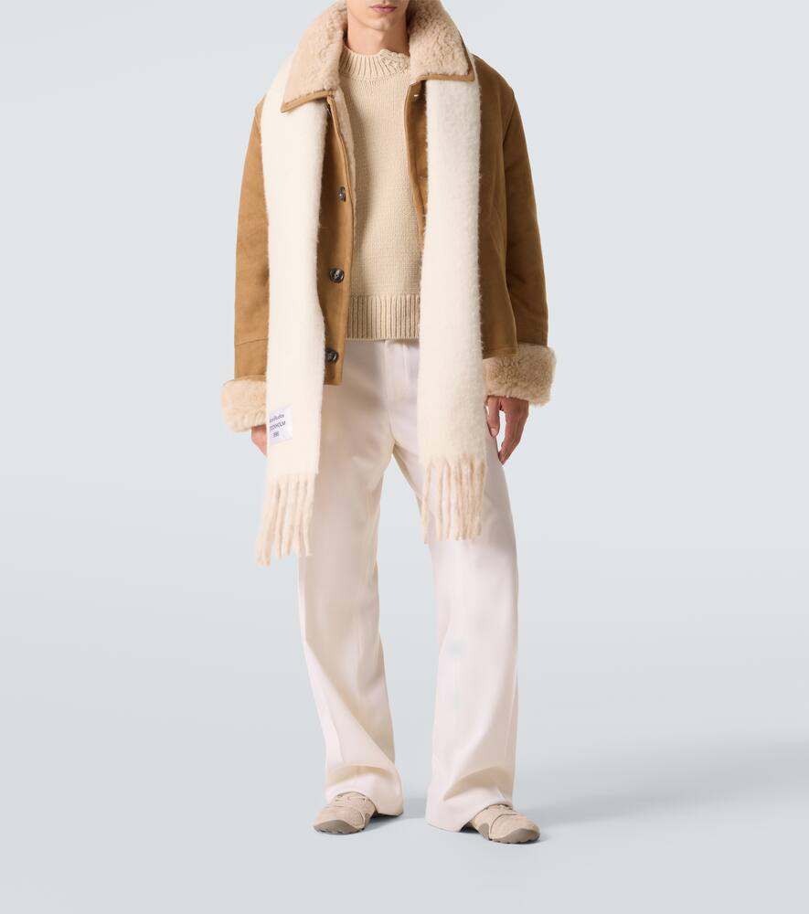 Замшевая куртка с подкладкой из овчины Ami Paris, Camel — фото 2