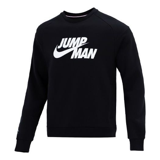 

Толстовка Men's Air Jordan Logo Printing Fleece Lined Stay Warm Sports Pullover Round Neck Black, черный