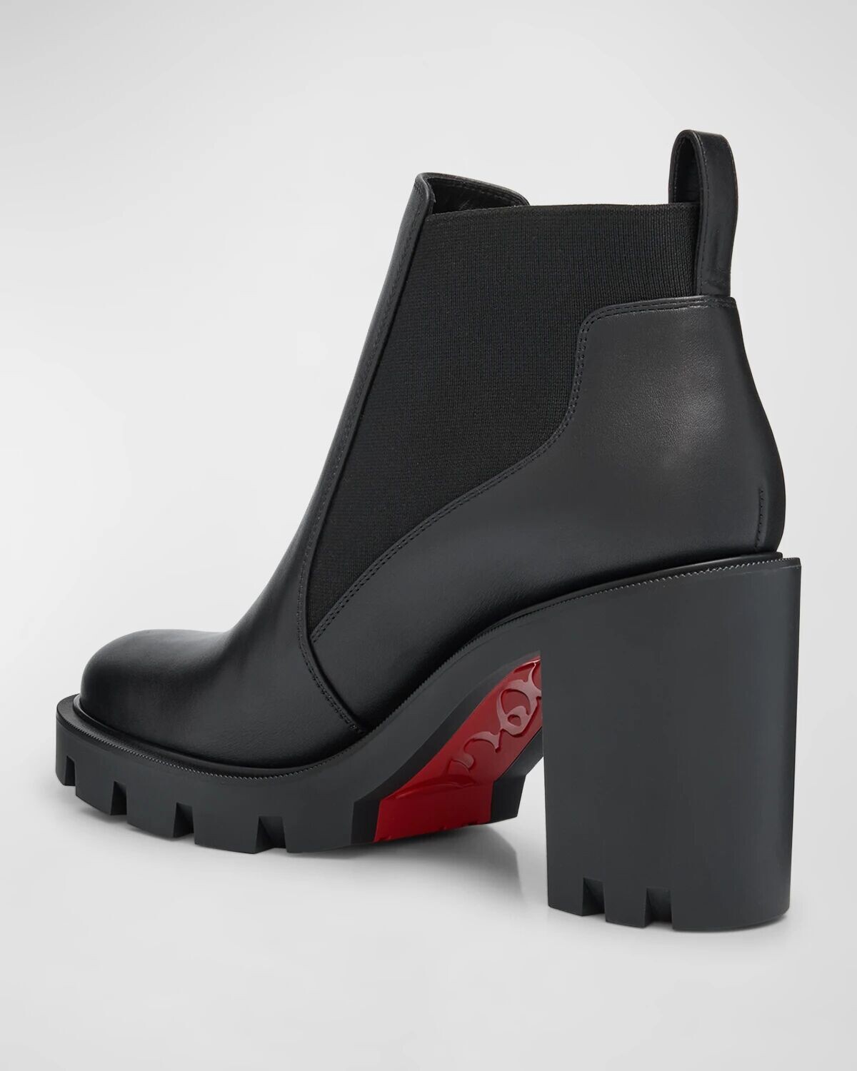 Кожаные ботильоны челси Marchacroche на красной подошве Christian Louboutin, цвет Black — фото 4