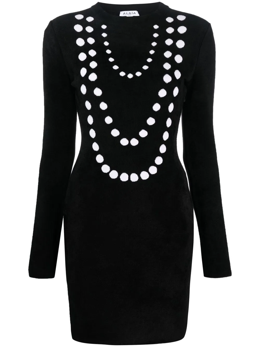 

Жаккардовое платье мини Alaïa, черный