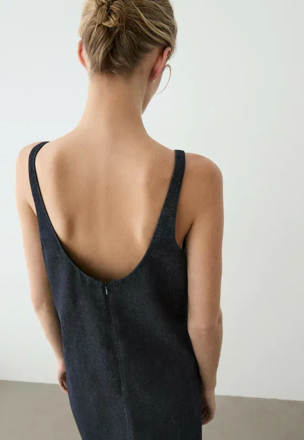 Платье джинсовое Massimo Dutti, темно-синий — фото 3