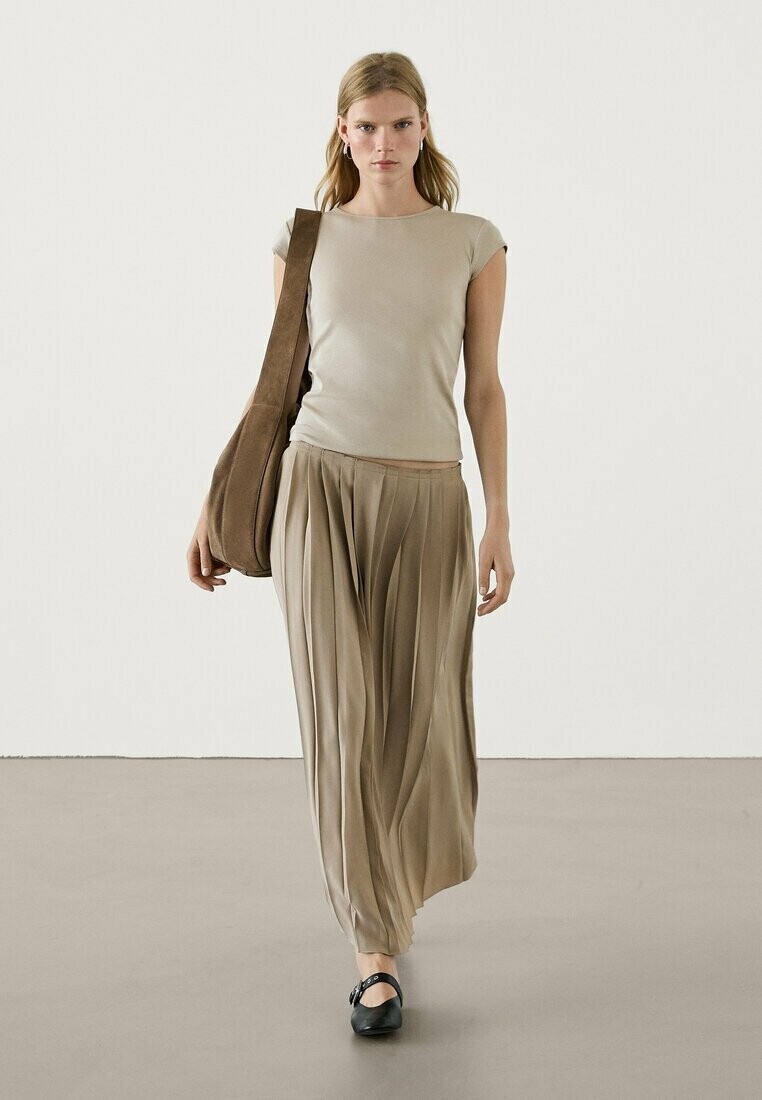 

Юбка плиссированная Massimo Dutti, песочный