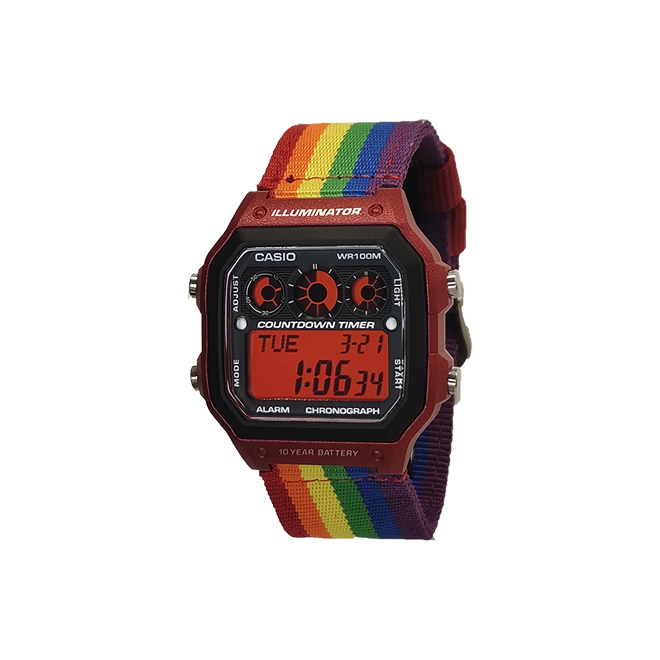 

CASIO Ретро серия кварцевый механизм часы мужские часы Red циферблат