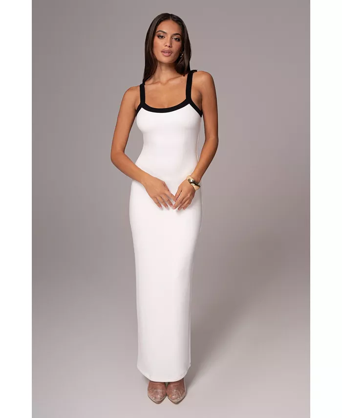 

Платье макси Francesca контрастное белое Plus Size JLUXLABEL, белый