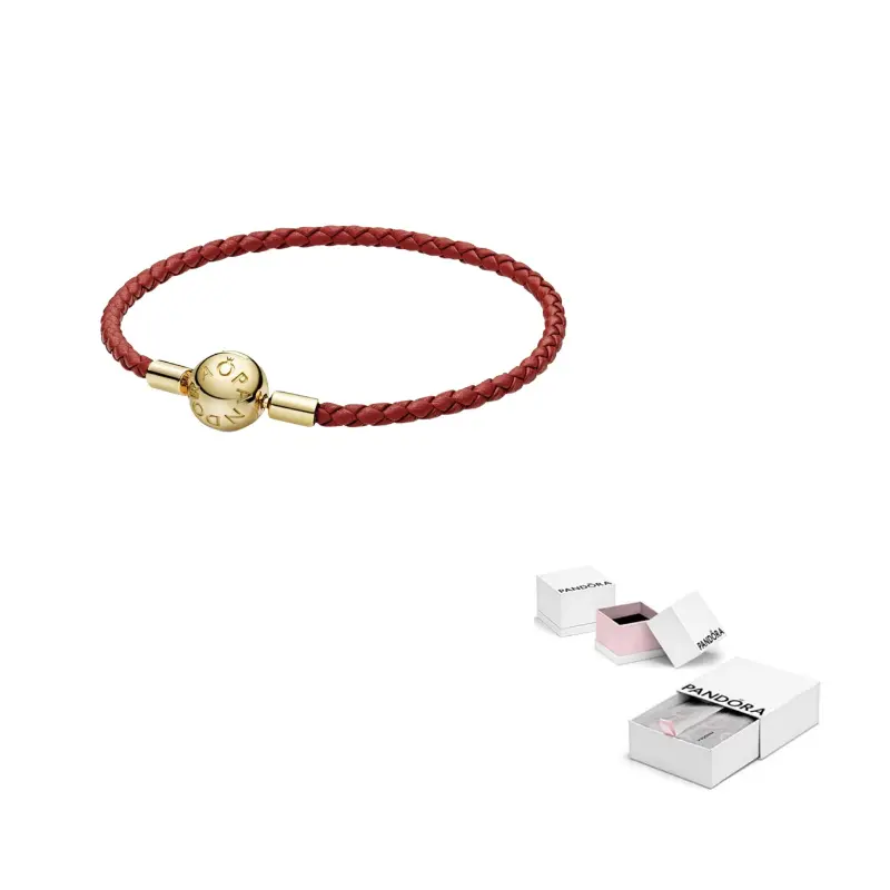 

Pandora Браслет из плетеной кожи Moments Red
