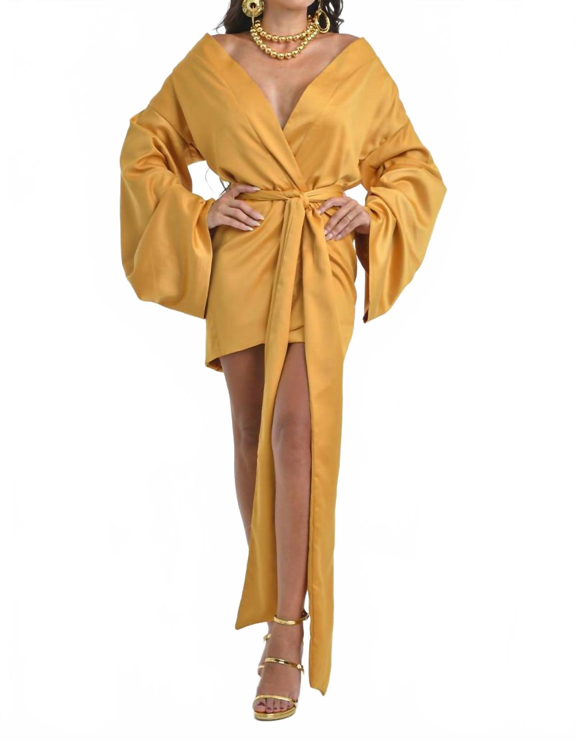 

Золотая императрица Платье-халат в желтом Steffany Milano