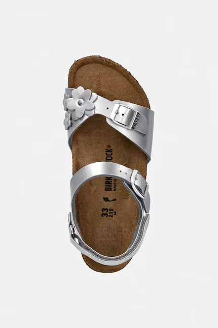 Сандалии с цветочным принтом Rio AS Kids Flowers Birkenstock, серебряный — фото 4