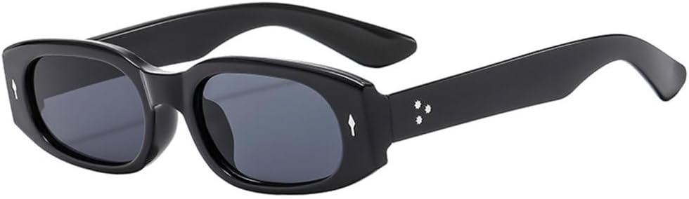 

LVTFCO Популярные модные универсальные солнцезащитные очки в маленькой оправе с защитой от УФ-излучения, широкими зеркальными дужками, персонализированные очки для женщин, Black